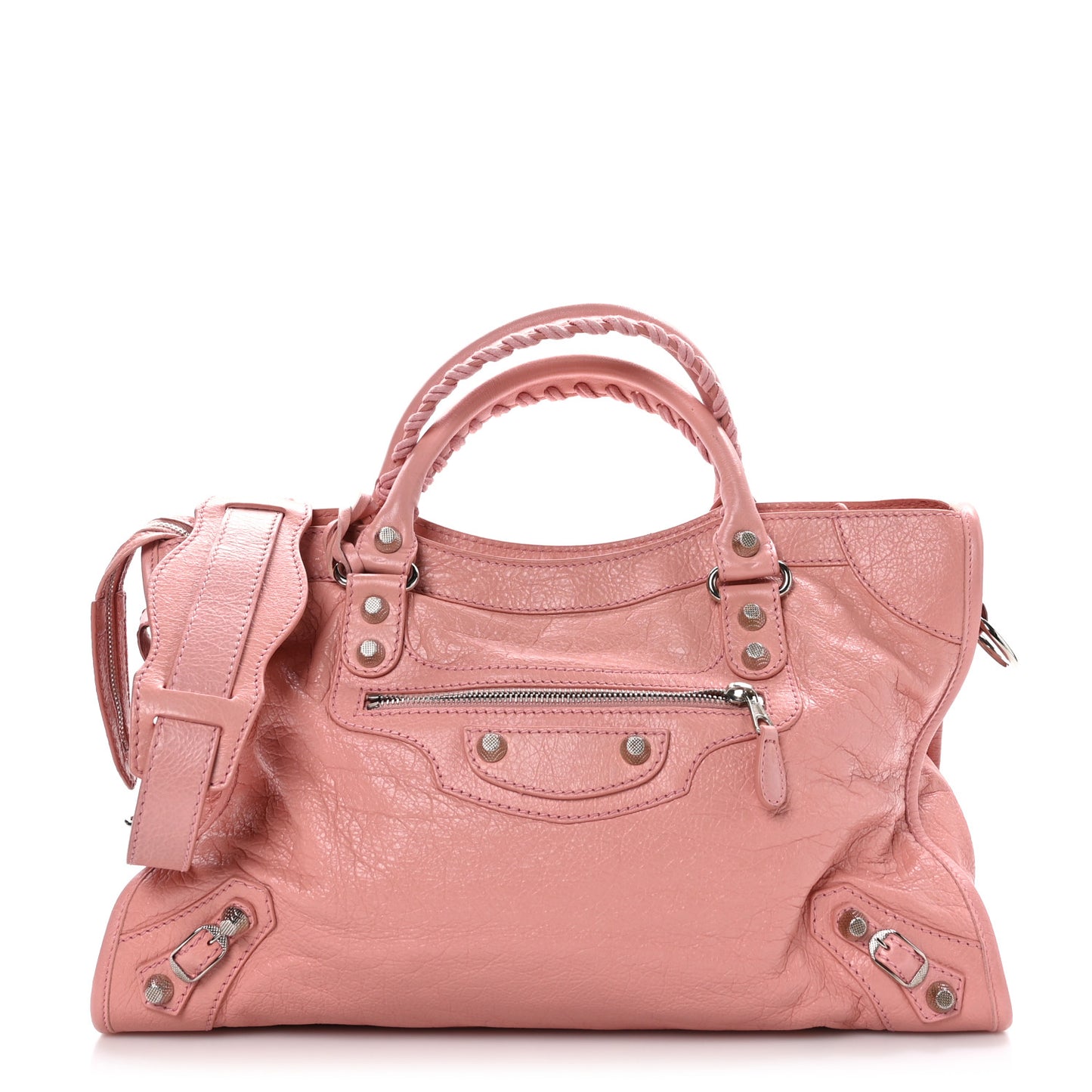 Agneau Giant 12 Silver Hardware City Rose Peche