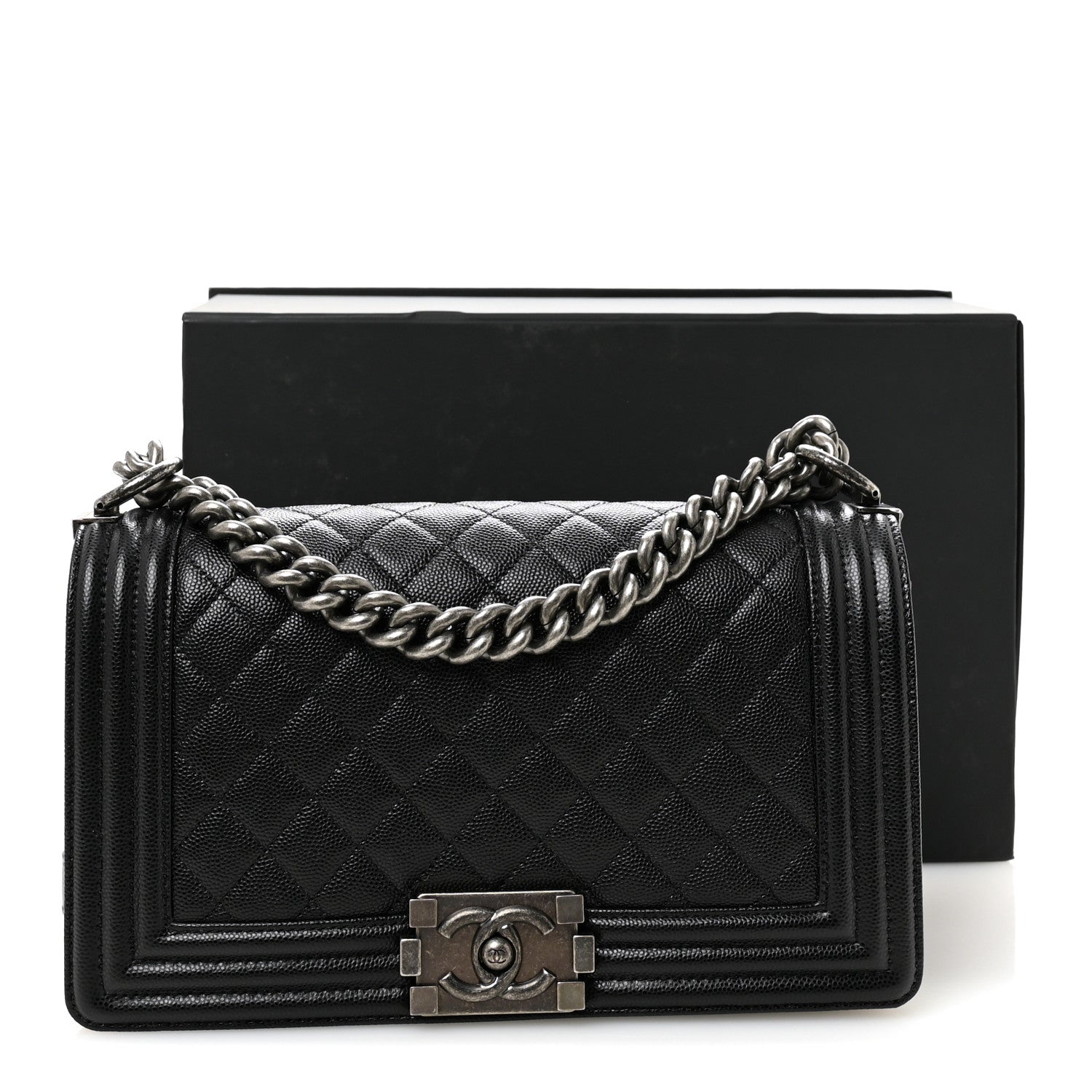 Chanel Caviar Quilted Medium Boy Flap Black 11 of 11