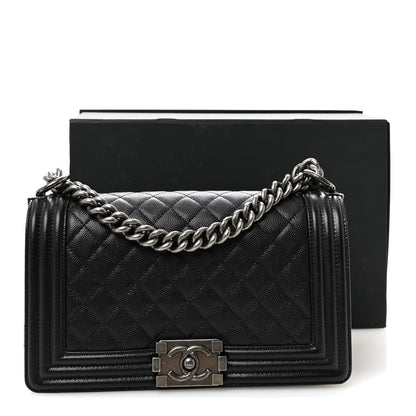 Chanel Caviar Quilted Medium Boy Flap Black 11 of 11