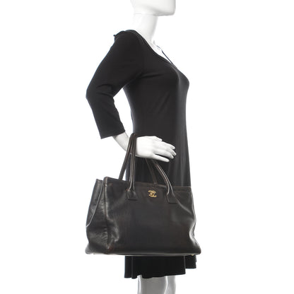 Chanel Calfskin Cerf Executive Shopper Tote Dark Brown 2 of 14