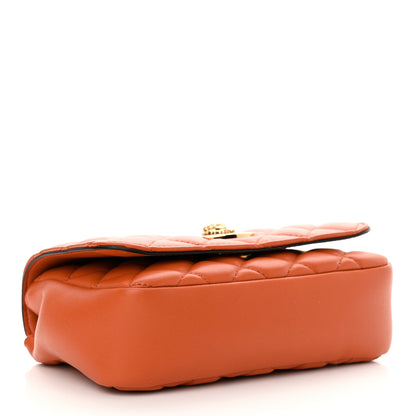 Versace Nappa Quilted Small Medusa Chain Crossbody Dark Orange 4 of 11