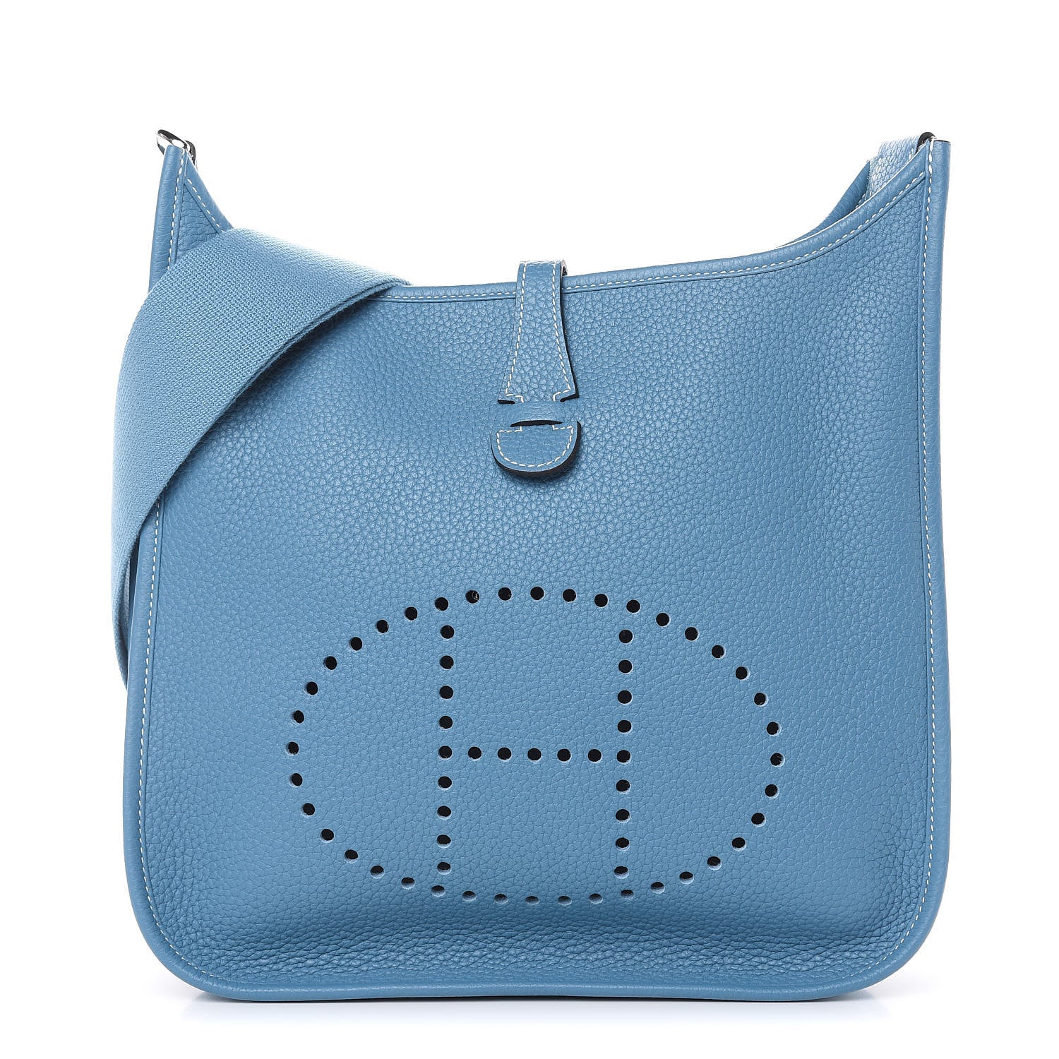 Hermes Taurillon Clemence Evelyne III PM Blue Jean 1 of 10