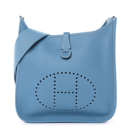 Hermes Taurillon Clemence Evelyne III PM Blue Jean 1 of 10