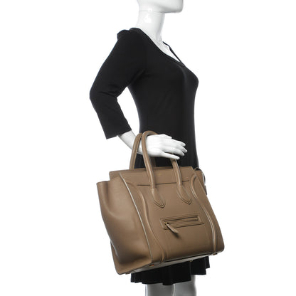 Celine Smooth Calfskin Mini Luggage Taupe 2 of 14