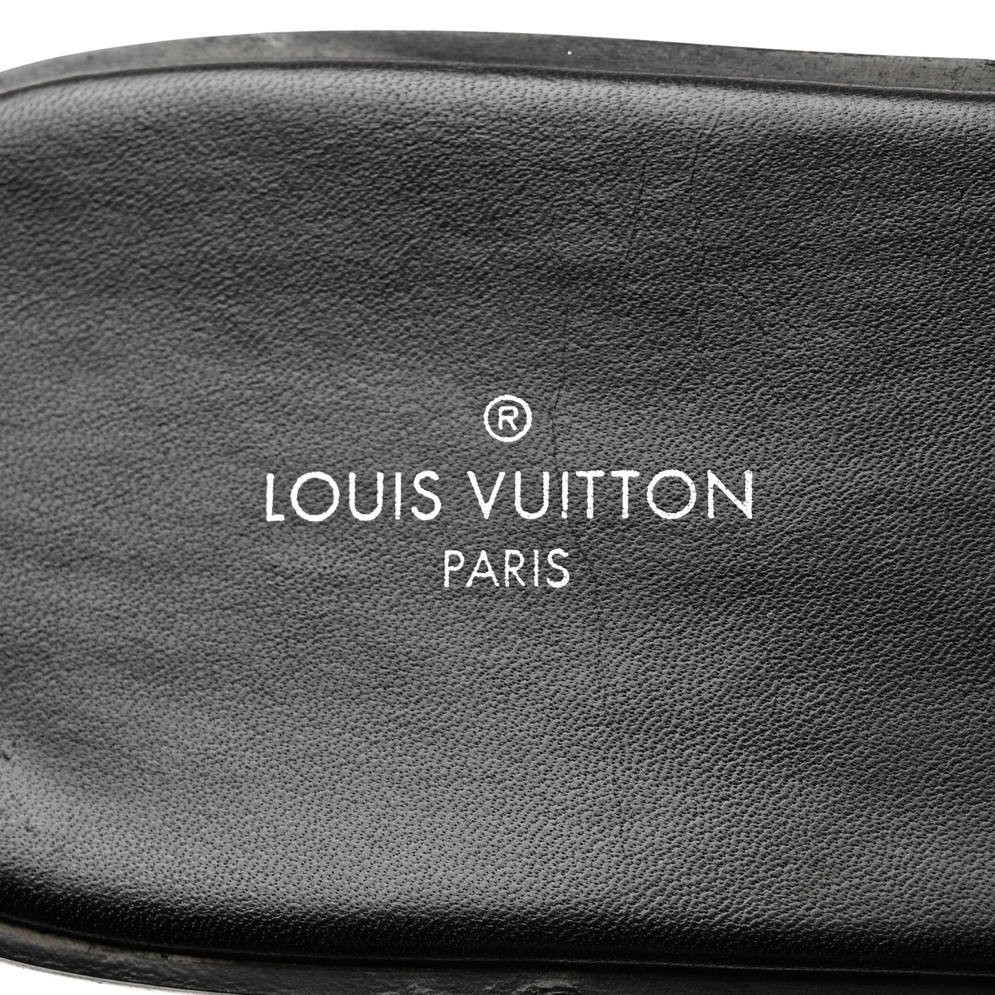 Patent Monogram Lock It Flat Mule 39.5 Black