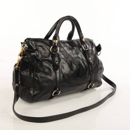Miu Miu Vitello Lux Medium Bow Bag Nero Black 3 of 9