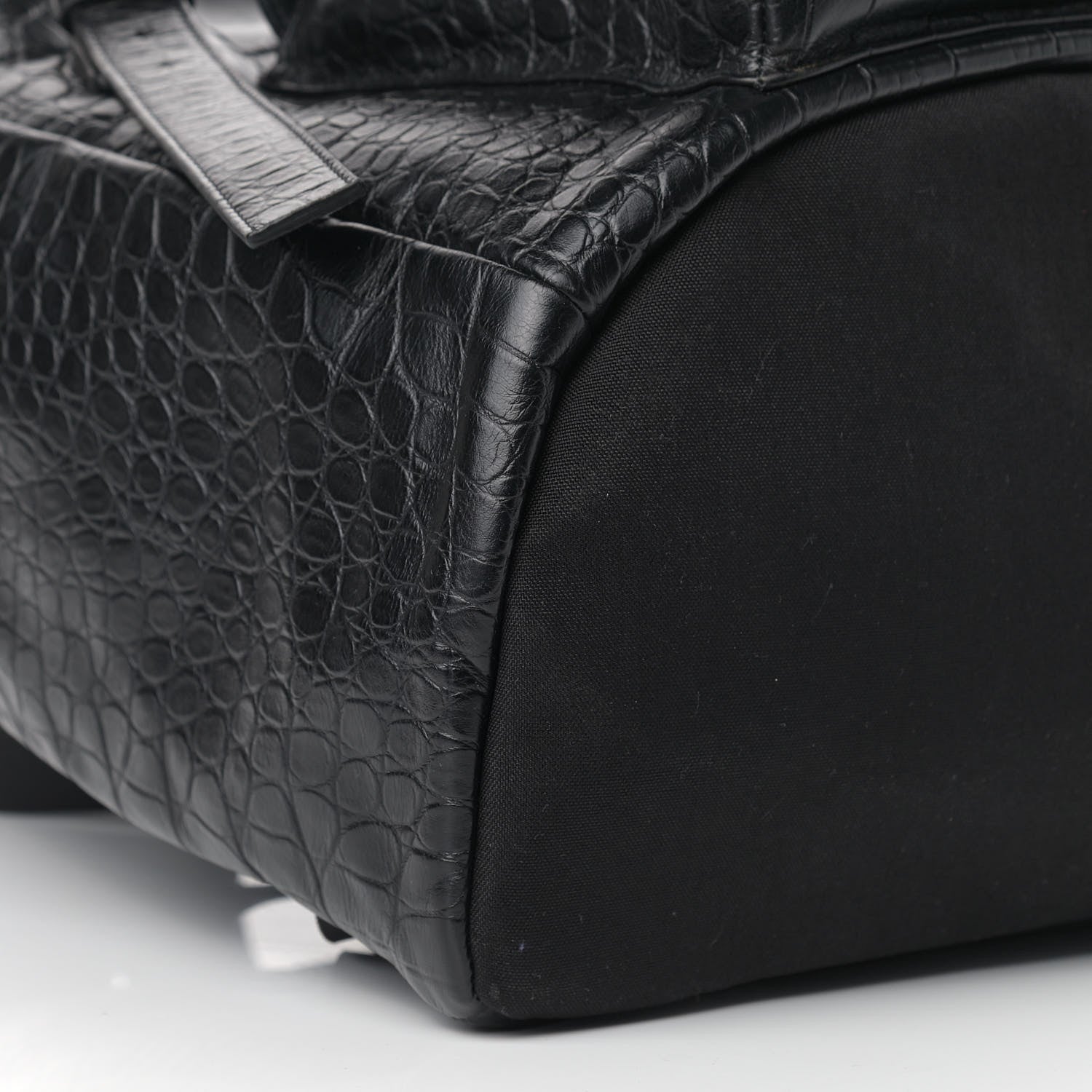 Saint Laurent Crocodile Embossed Lambskin Noe Backpack Black 8 of 9