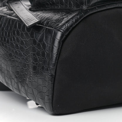 Saint Laurent Crocodile Embossed Lambskin Noe Backpack Black 8 of 9