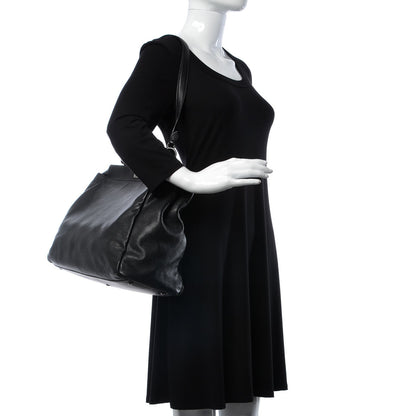 Fendi Goatskin Zucca Large Peekaboo Iconic Satchel Black Tobacco 2 of 13