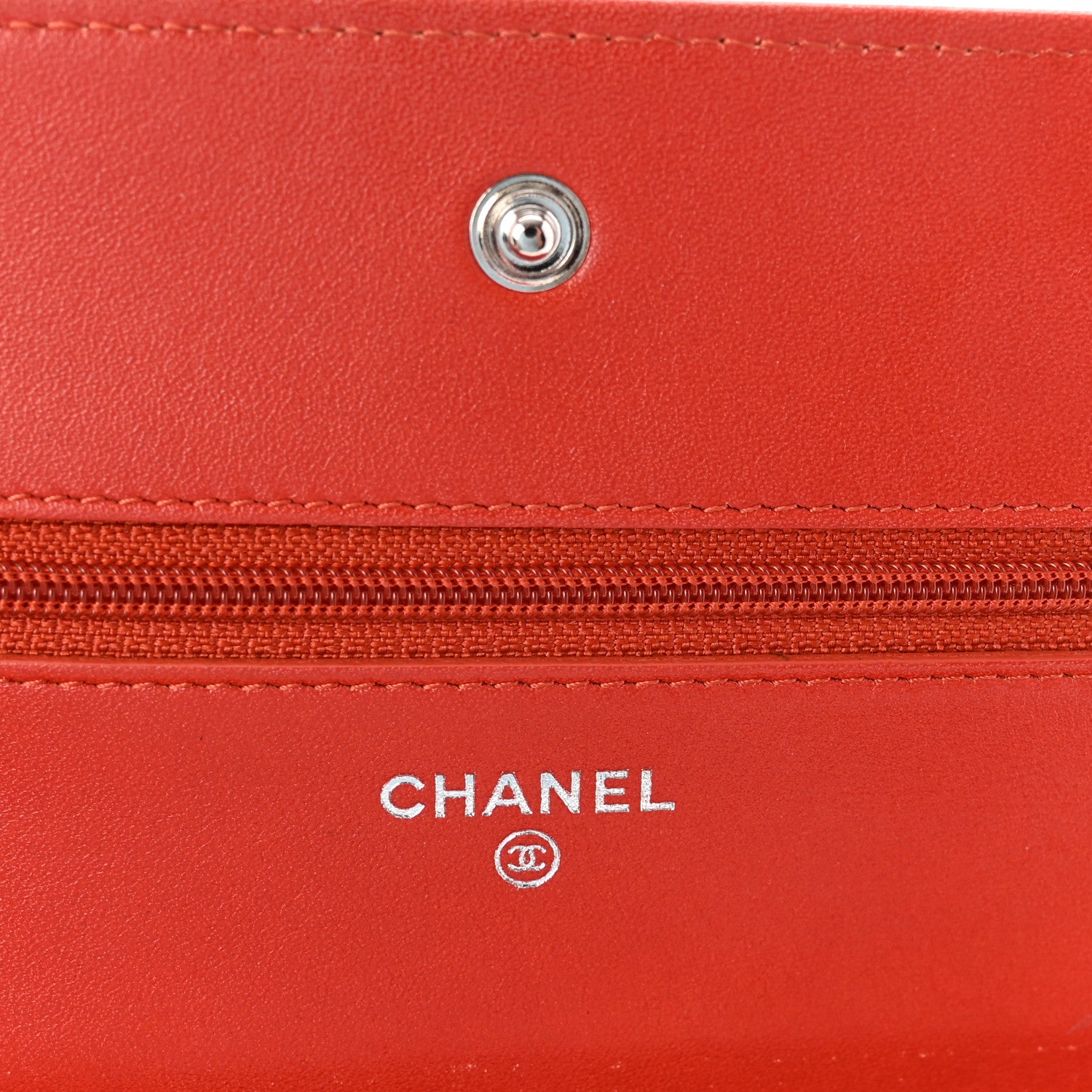 Chanel Caviar Timeless CC Wallet On Chain WOC Orange 6 of 12