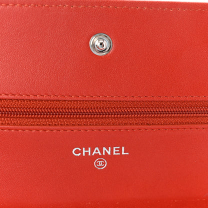 Chanel Caviar Timeless CC Wallet On Chain WOC Orange 6 of 12