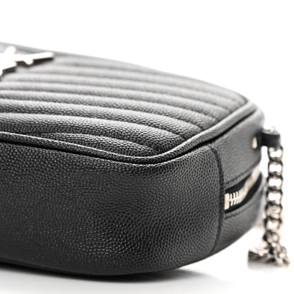 Saint Laurent Grain De Poudre Matelasse Monogram Mini Lou Camera Bag Black 9 of 13