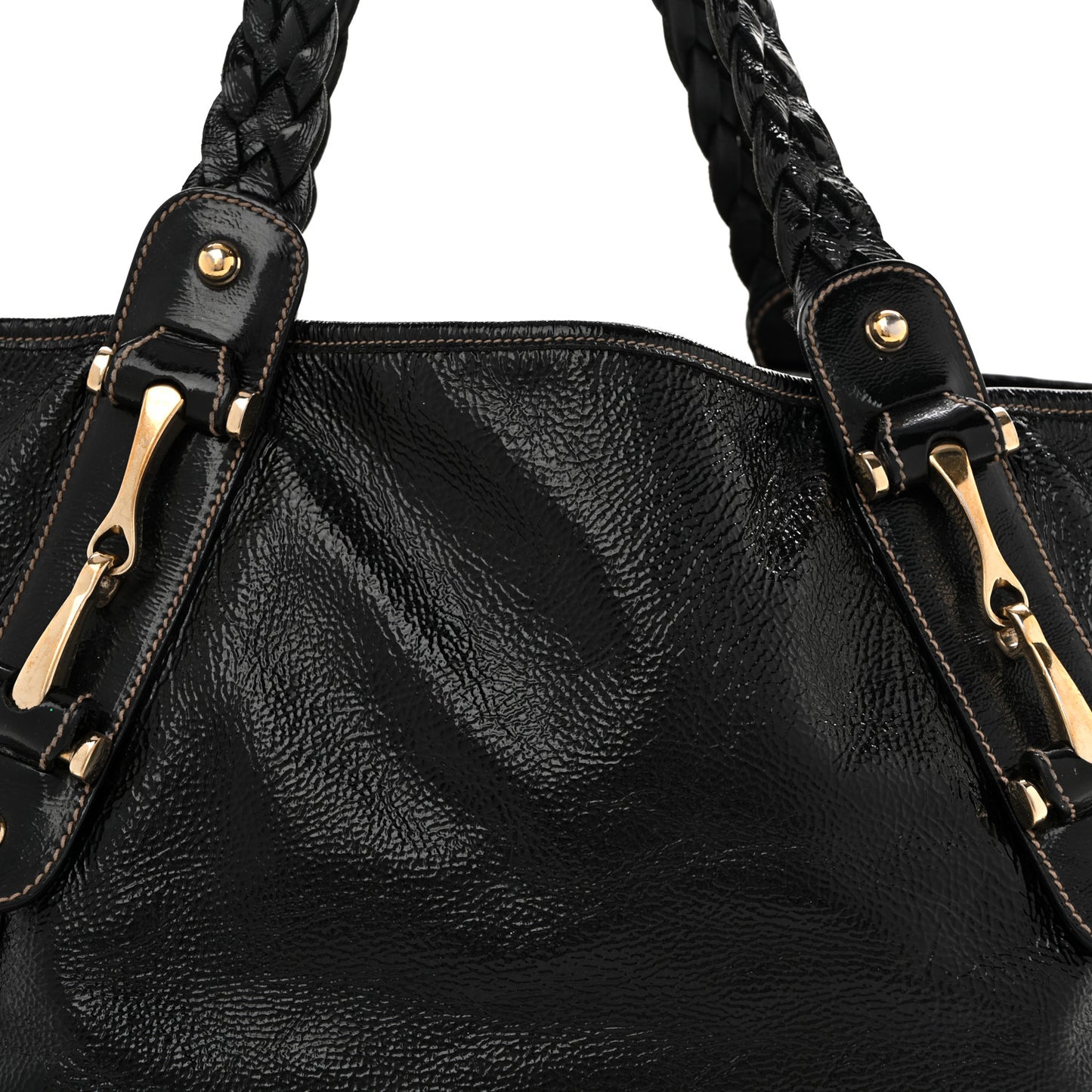 Patent Medium Pelham Shoulder Bag Black