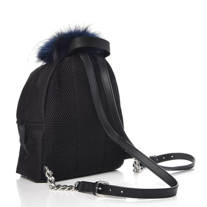 Fendi Nylon Vitello Fox Goat Fur Monster Eyes Mini Backpack Black Multicolor Sky 3 of 7
