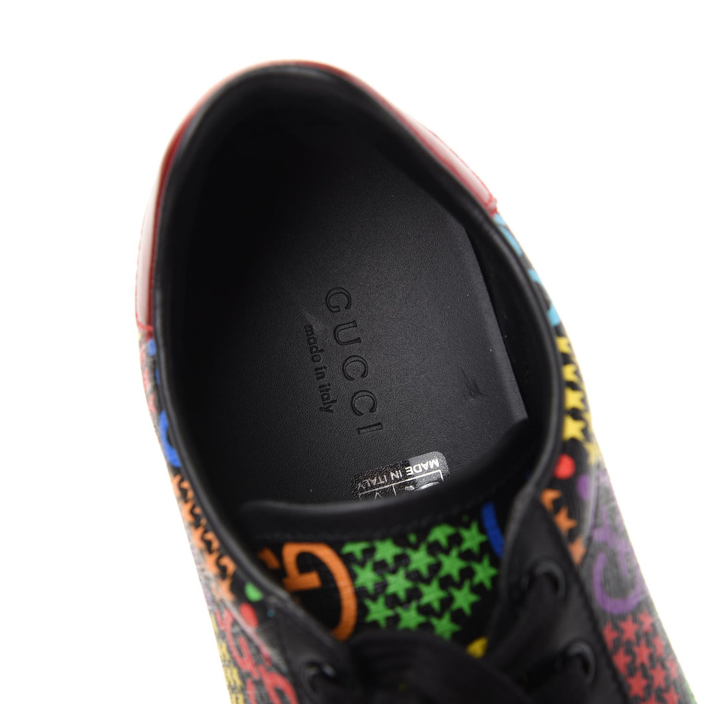GG Supreme Monogram Psychedelic Sneakers 37 Black Multicolor