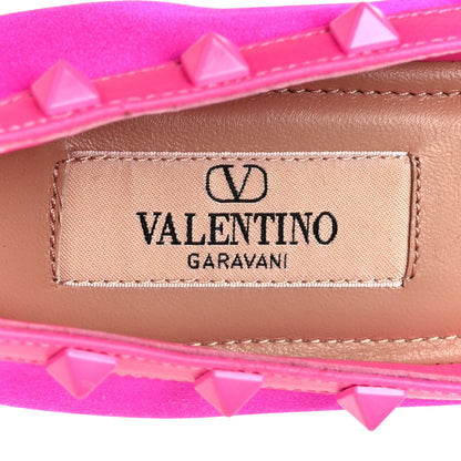 Valentino Garavani Satin Nappa Rockstud Ballerina Flats 37 Fuchsia 7 of 9