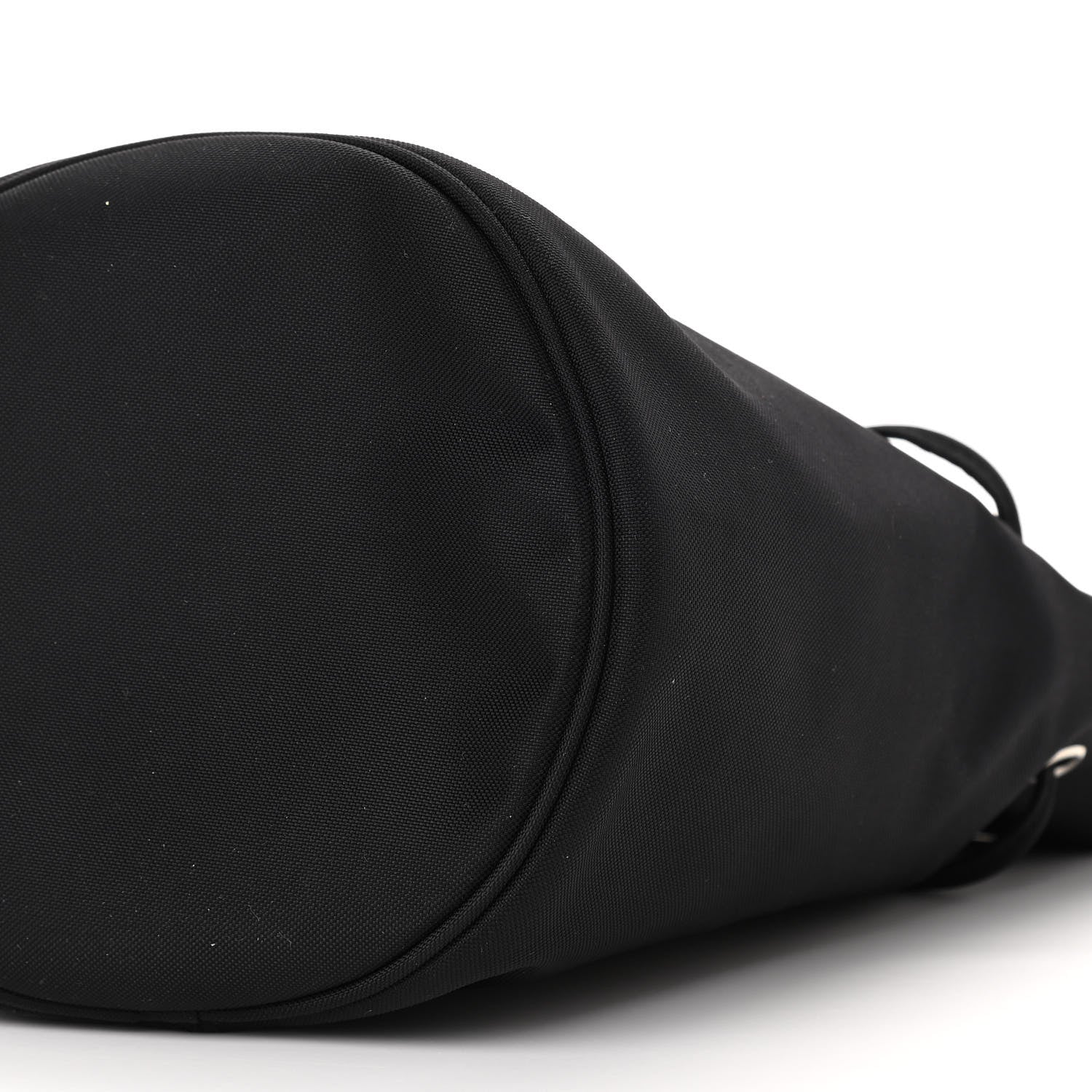 Balenciaga Recycled Sport Nylon Logo Embroidered Wheel Drawstring Bucket Bag Black White 10 of 10
