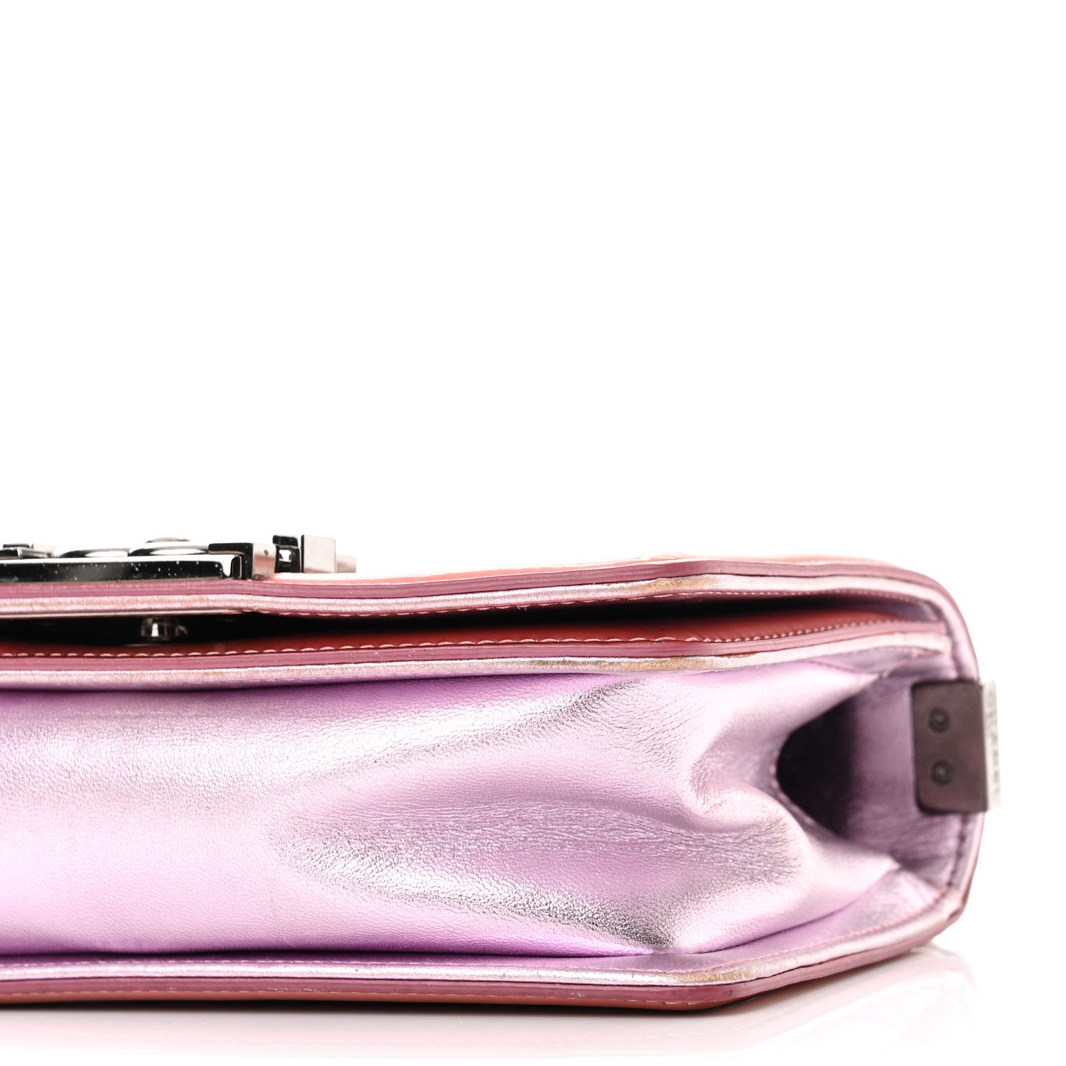Chanel Metallic Patent Calfskin Quilted Small Boy Flap Pink 10 of 14