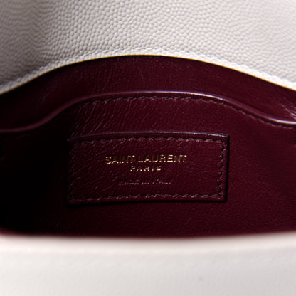 Saint Laurent Grain de Poudre Mini Classic Monogram Cassandra Top Handle Crema Soft Rouge Legion 6 of 8