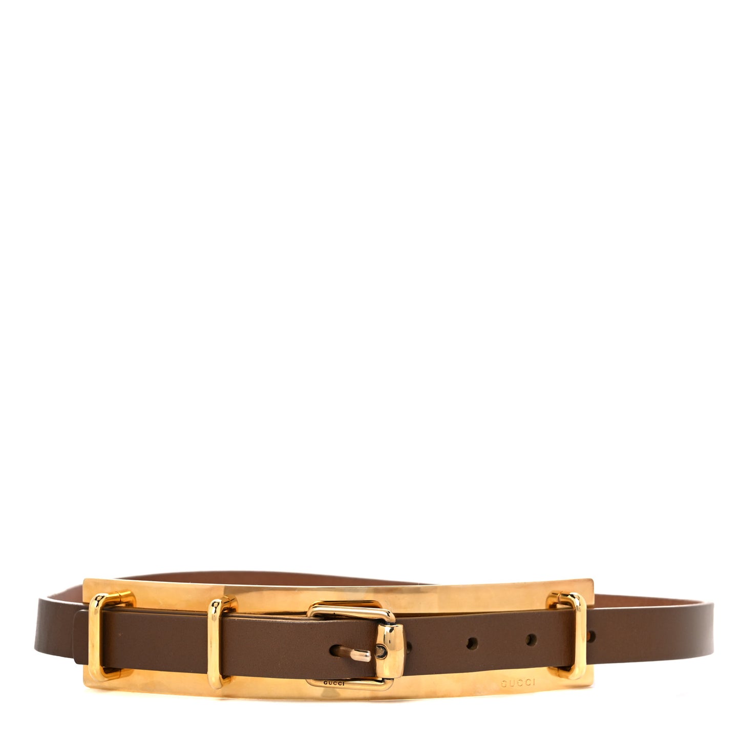 Calfskin Metal Belt 80 32 Brown