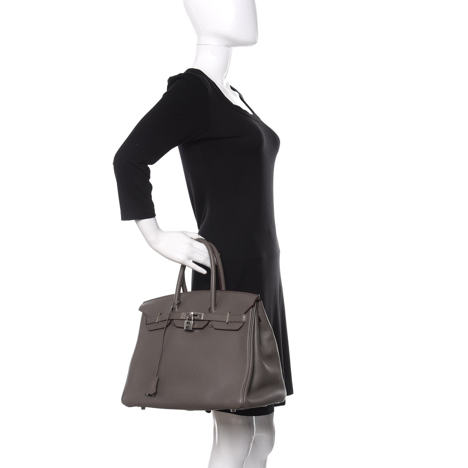 Hermes Taurillon Clemence Birkin 35 Etain 2 of 34