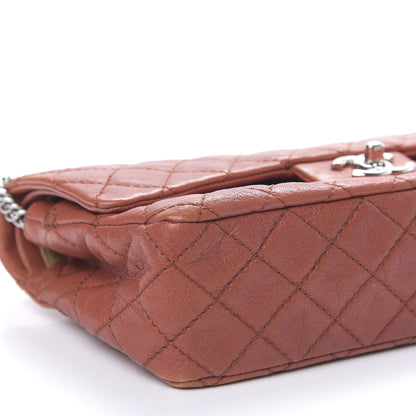 Chanel Glazed Lambskin Quilted Medium Double Flap Bijoux Chain Dark Orange 7 of 9