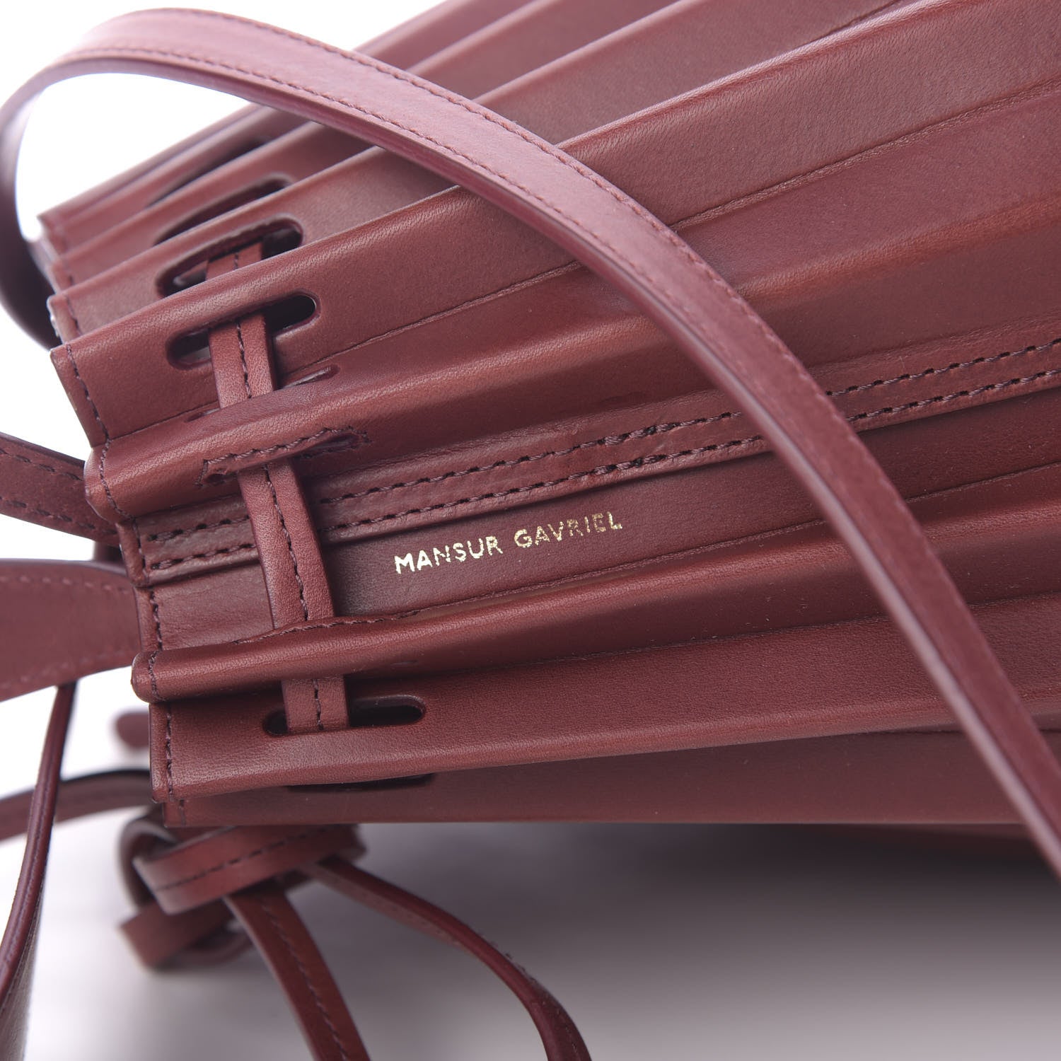 Mansur Gavriel Vegetable Tanned Calfskin Pleated Bucket Bag Borbo 10 of 13
