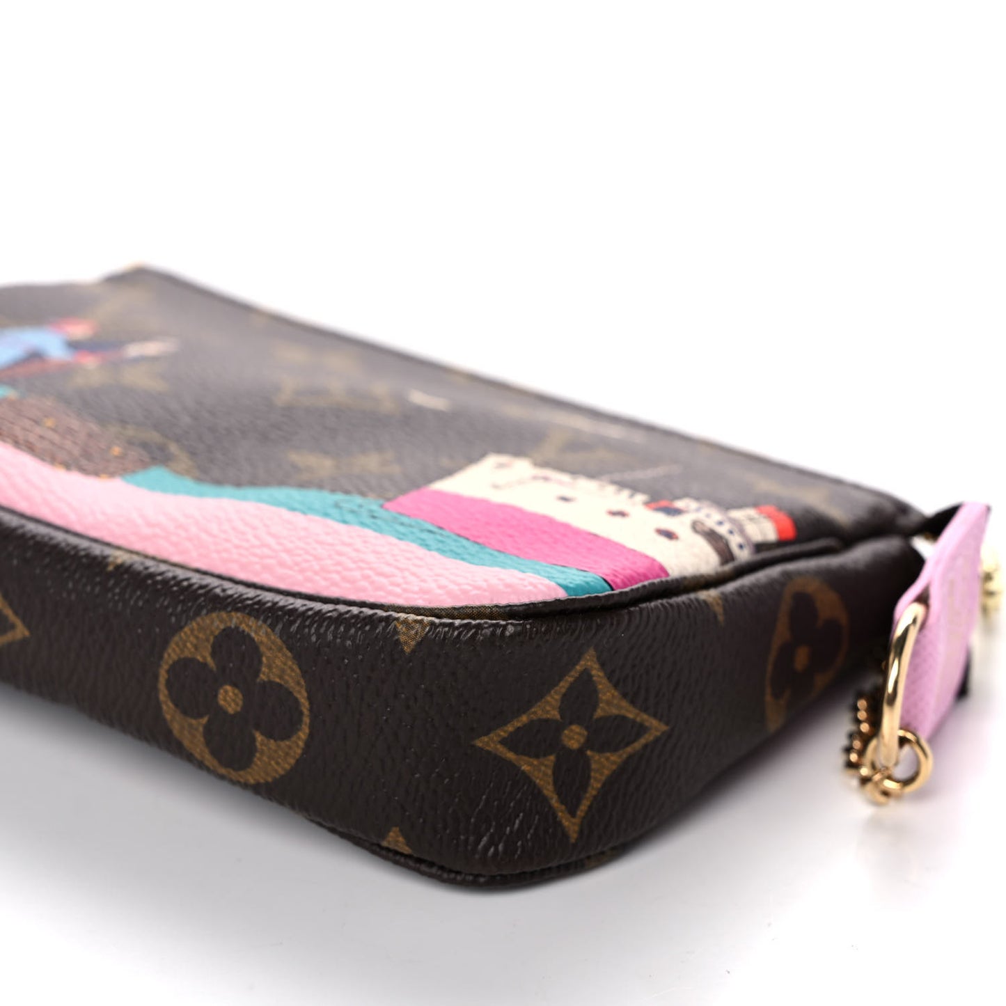 Monogram 2016 Christmas Animation Mini Pochette Accessories Rose Ballerine