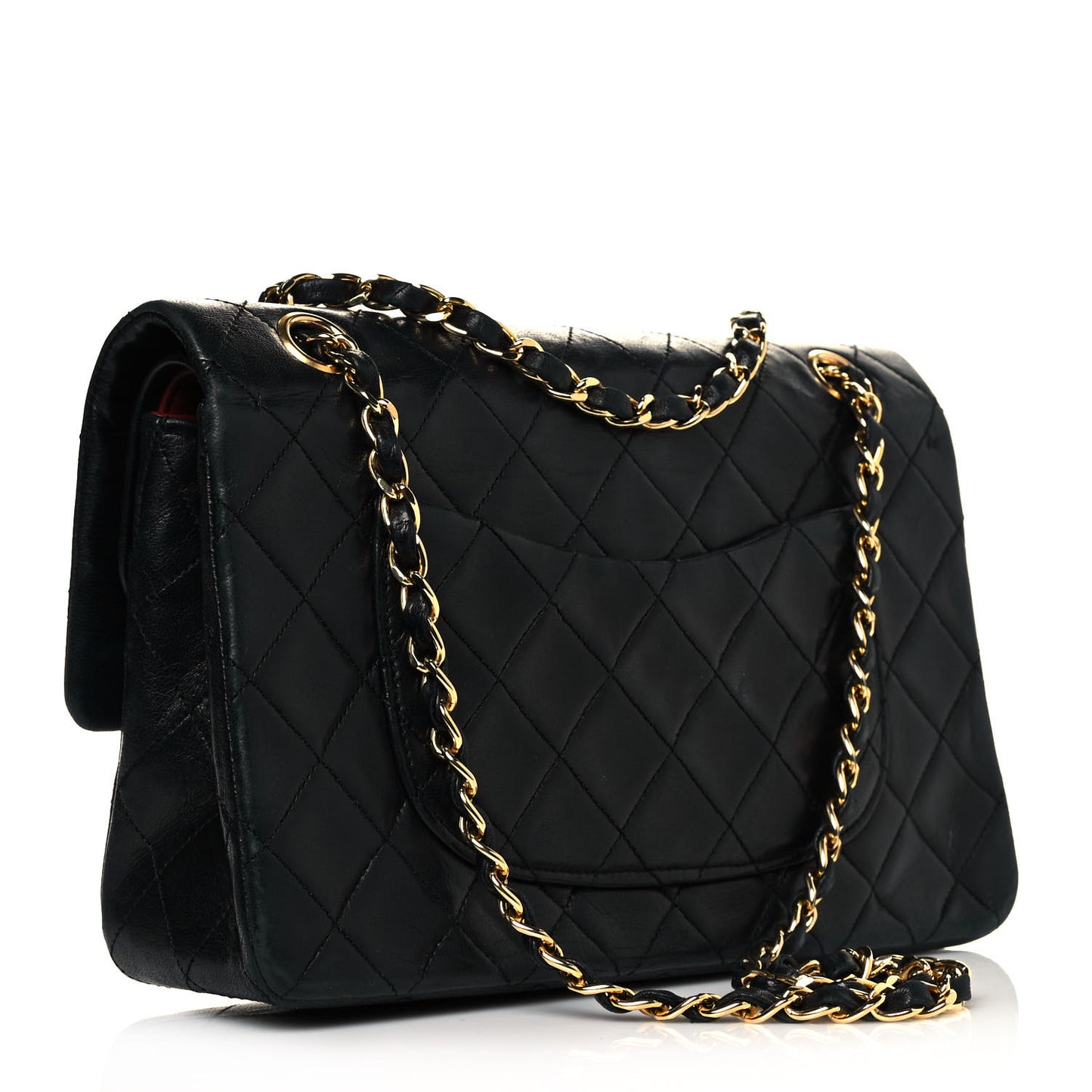 Lambskin Quilted Small Double Flap Black