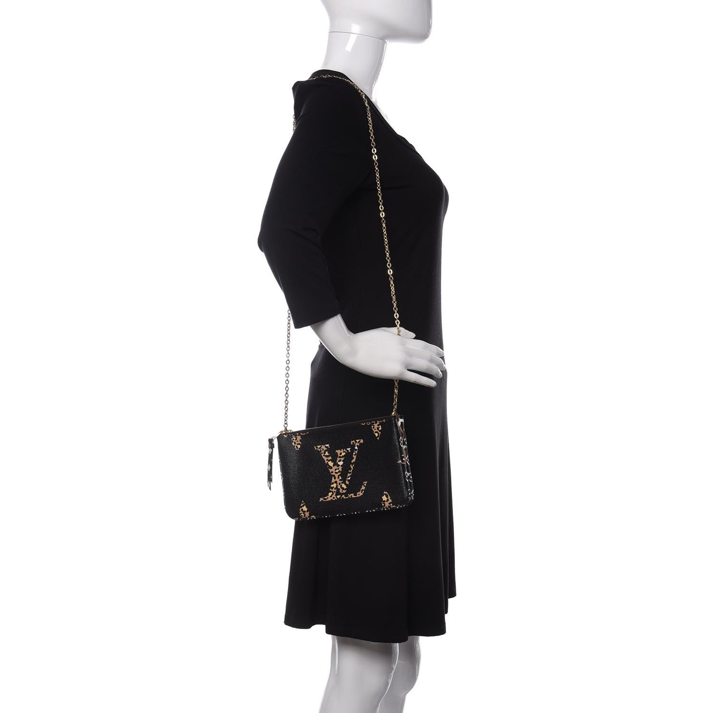 Monogram Giant Jungle Pochette Double Zip Black