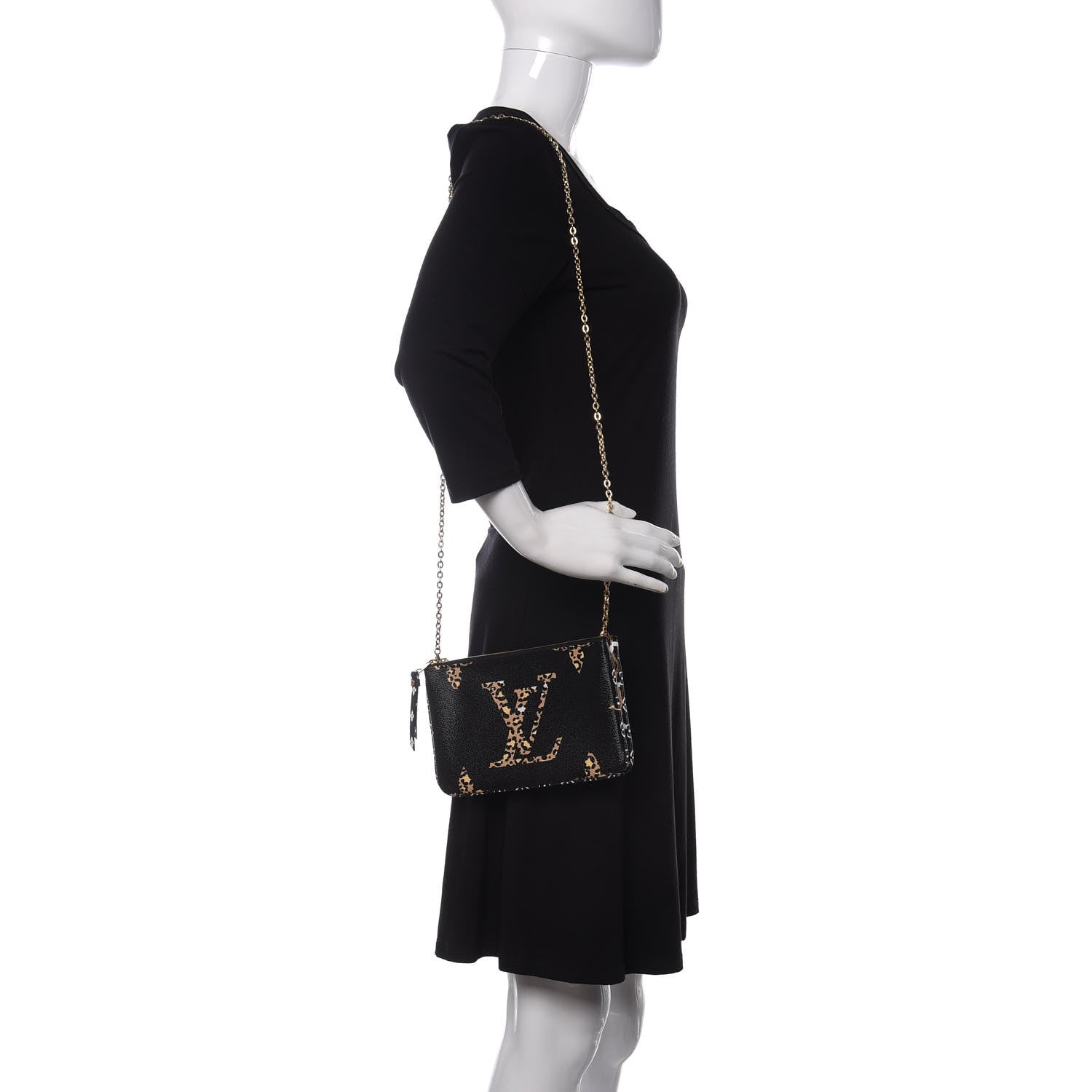 Louis Vuitton Monogram Giant Jungle Pochette Double Zip Black 2 of 10