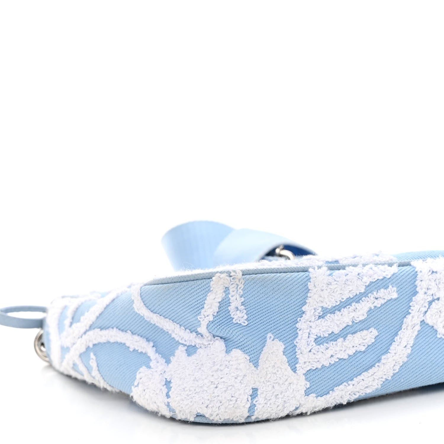 Prada Nylon Drill Logo Embroidered Re-Edition 2005 Shoulder Bag Celeste White 8 of 9
