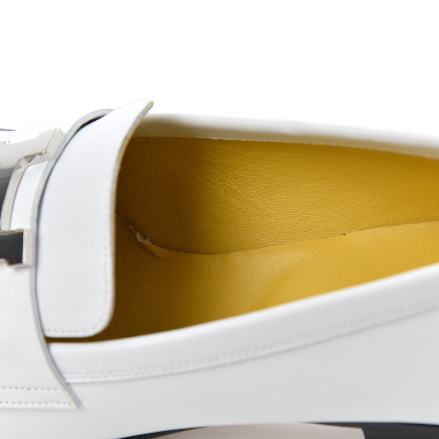 Hermes Calfskin Womens Royal Loafers 36.5 White 10 of 14