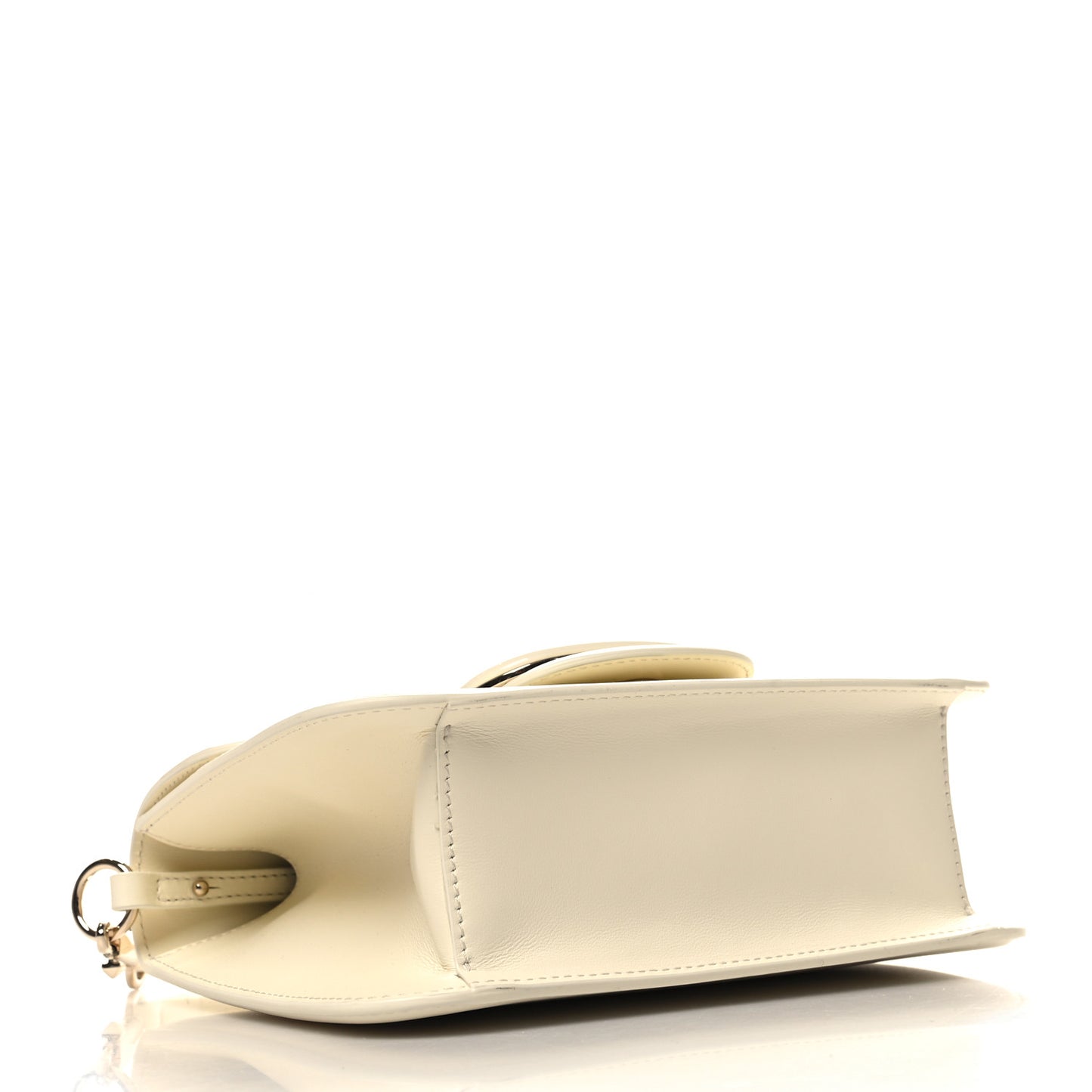 Calfskin Enamel VLogo Loco Flap Shoulder Bag Ivory