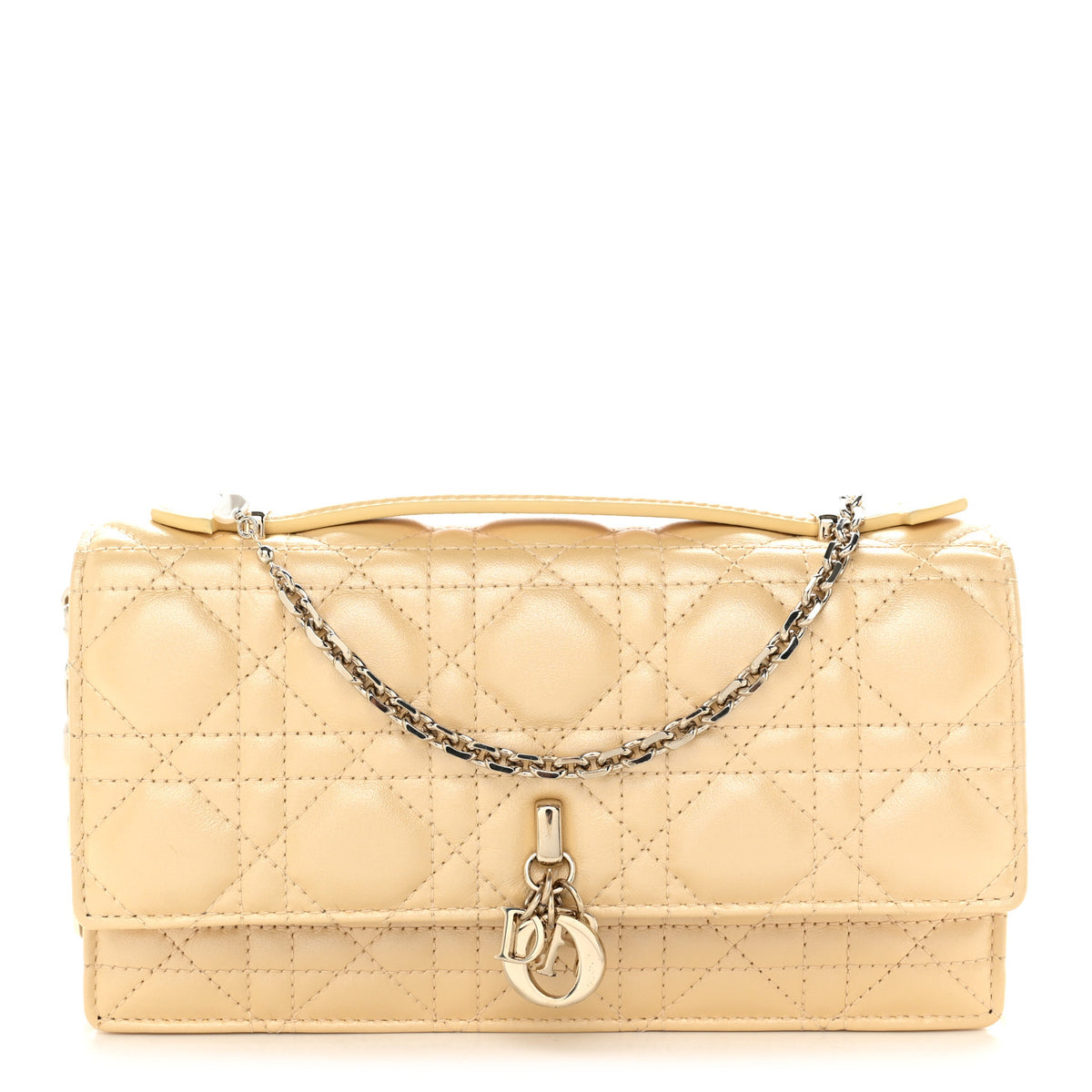 Christian Dior Metallic Lambskin Cannage Mini My Dior Bag Beige 1 of 11