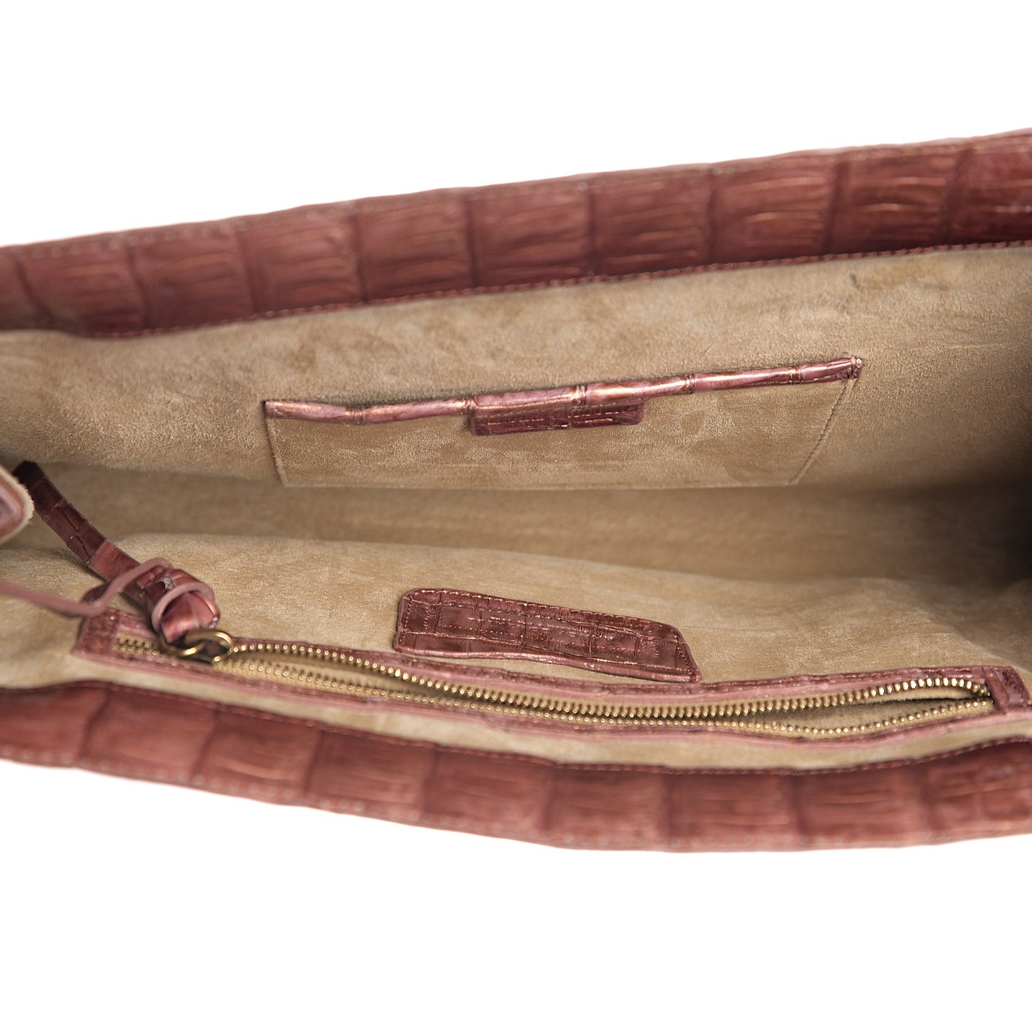 Metallic Crocodile Clutch