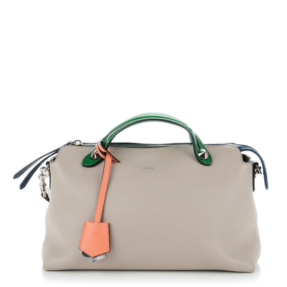 Fendi Vitello Dolce 4 Color Medium By The Way Boston Bag Grigio Polvere Emerald Multicolor 1 of 8