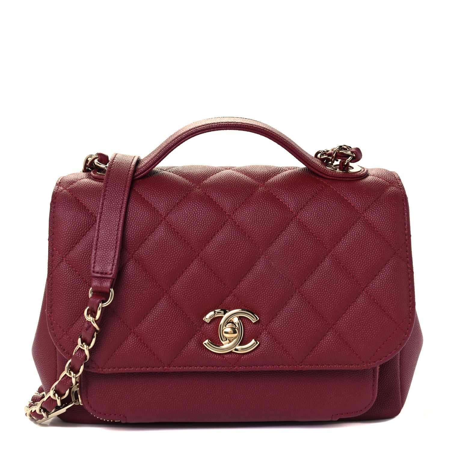 Chanel Caviar Quilted Small Business Affinity Flap Burgundy 1 of 11