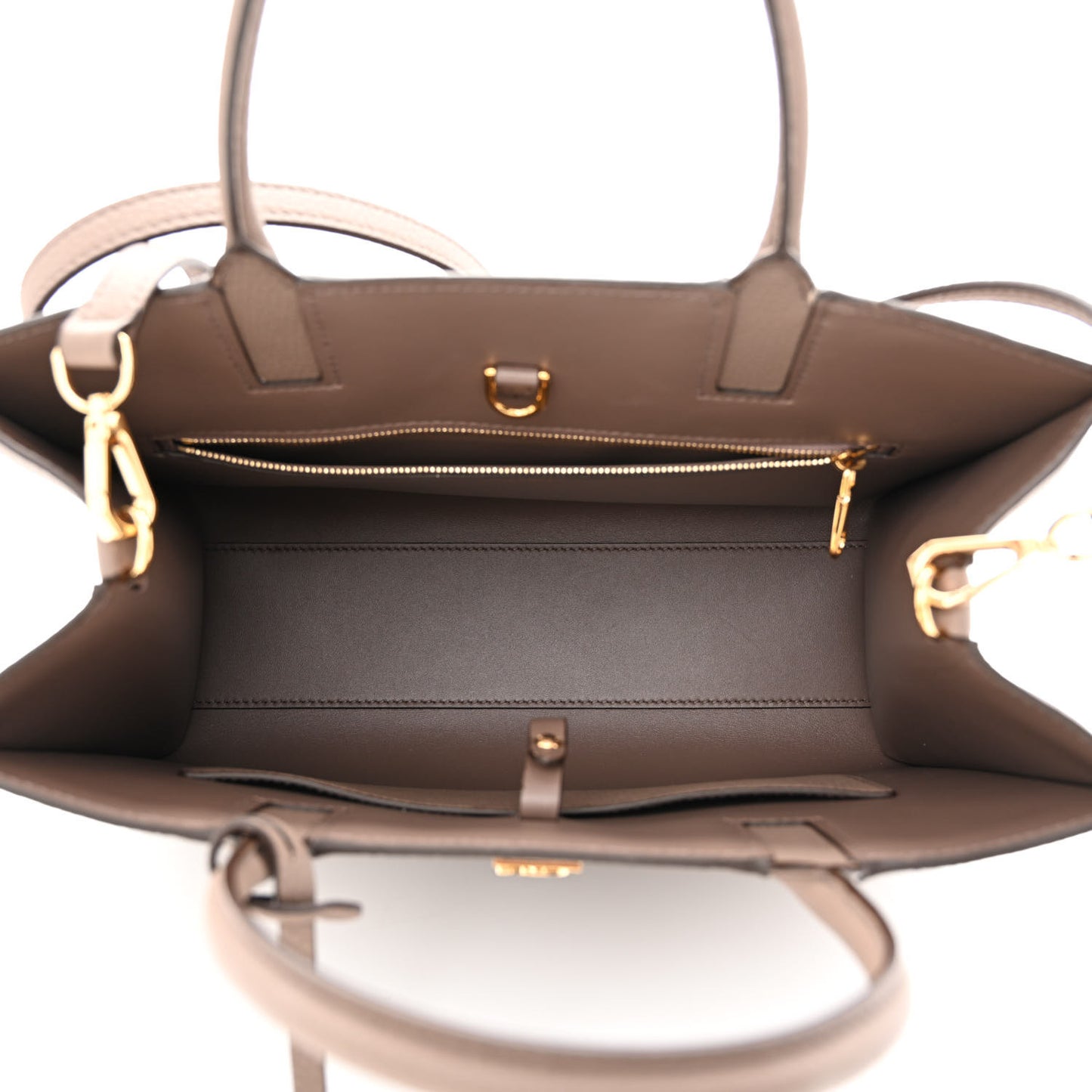 Grained Calfskin Small Frances Tote Light Saddle Brown