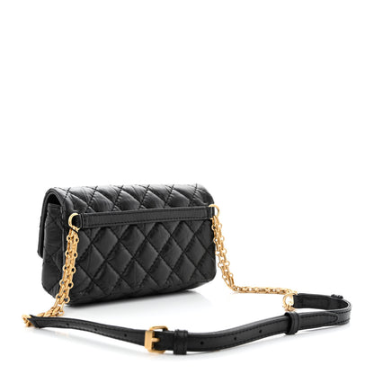 Chanel Aged Calfskin Quilted 2.55 Reissue Flap Belt Bag Clutch Black 3 of 11