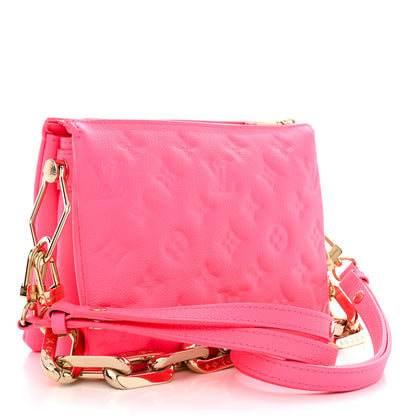 Louis Vuitton Calfskin Embossed Monogram Coussin BB Rose Fluo 3 of 11