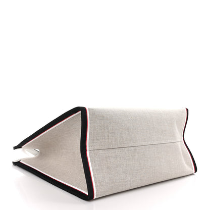 Christian Louboutin Linen Calfskin Large Nastroloubi F.A.V.L. Tote Alabatre 4 of 9