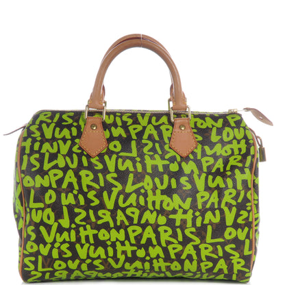 Louis Vuitton Monogram Graffiti Speedy 30 Green 1 of 8