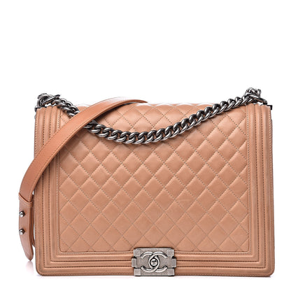 Chanel Lambskin Quilted Large Boy Flap Dark Beige 1 of 22