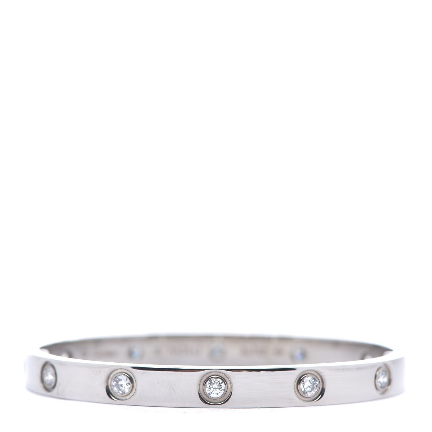 18K White Gold 10 Diamond LOVE Bracelet 16