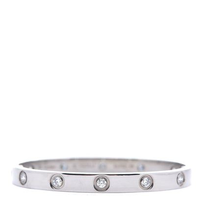 Cartier 18K White Gold 10 Diamond LOVE Bracelet 16 1 of 5