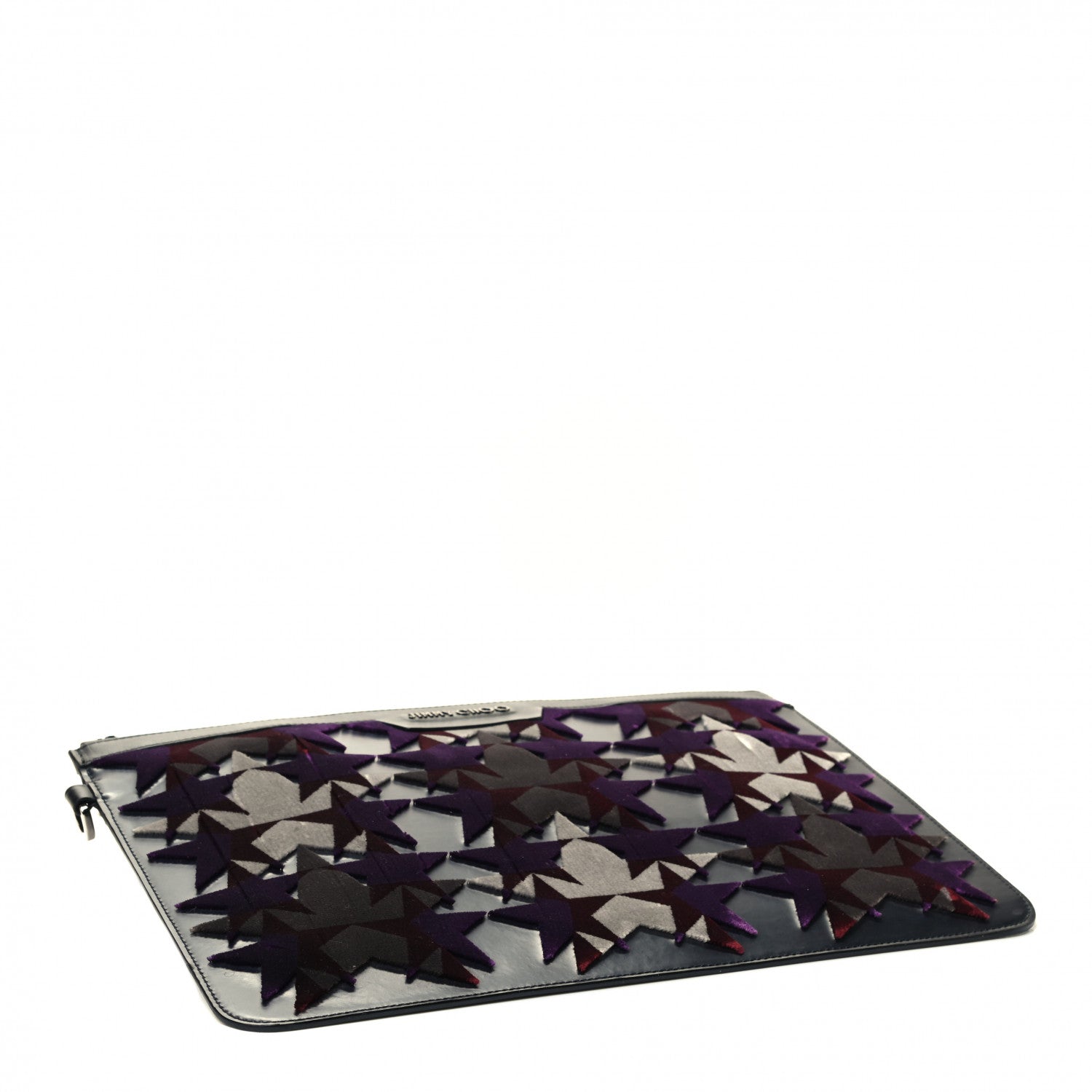 Jimmy Choo Spazzolato Velvet Star Applique Derek Document Holder Black 3 of 4