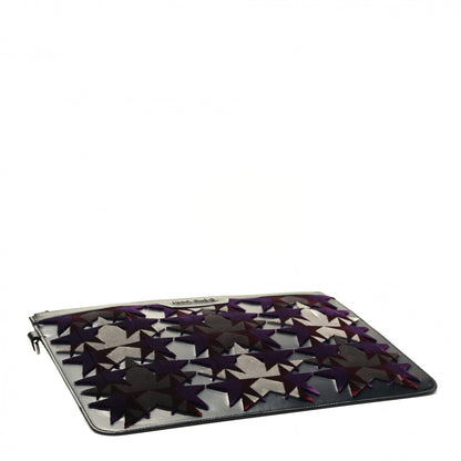 Jimmy Choo Spazzolato Velvet Star Applique Derek Document Holder Black 3 of 4