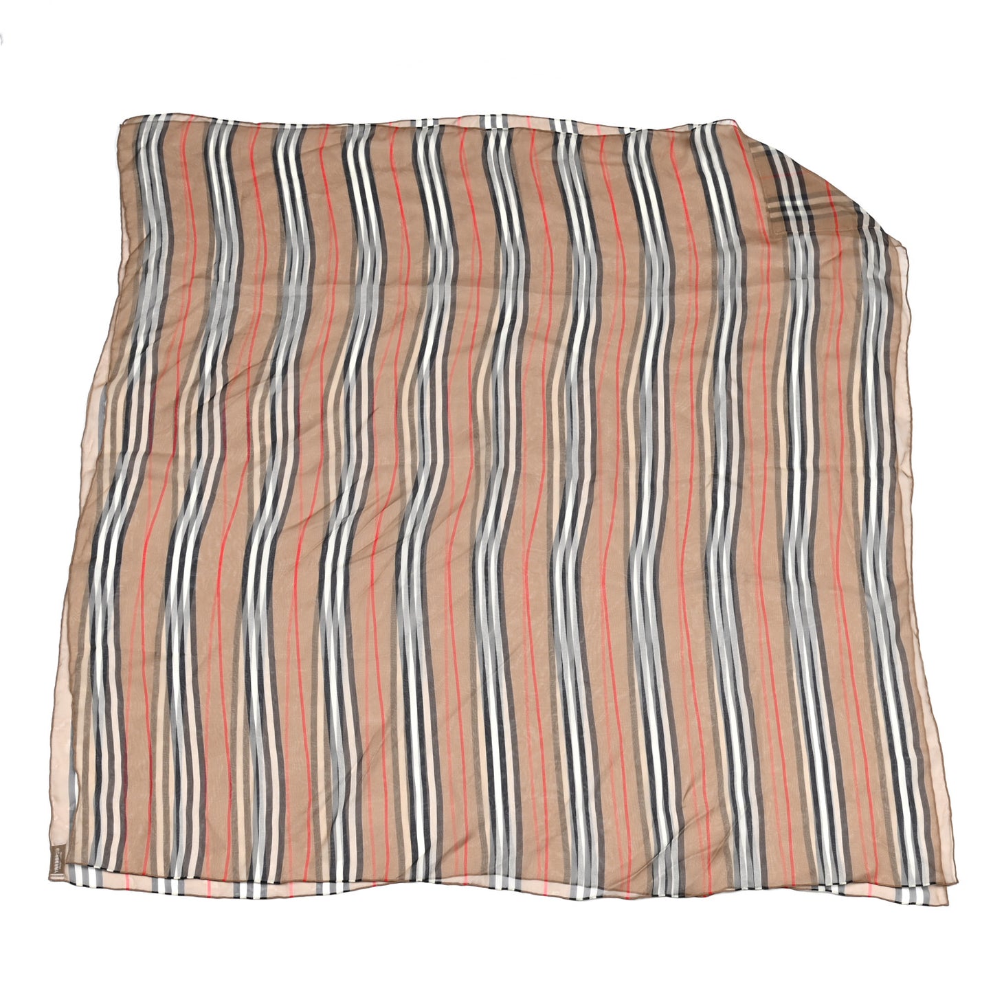 Silk Icon Stripe Scarf Archive Beige