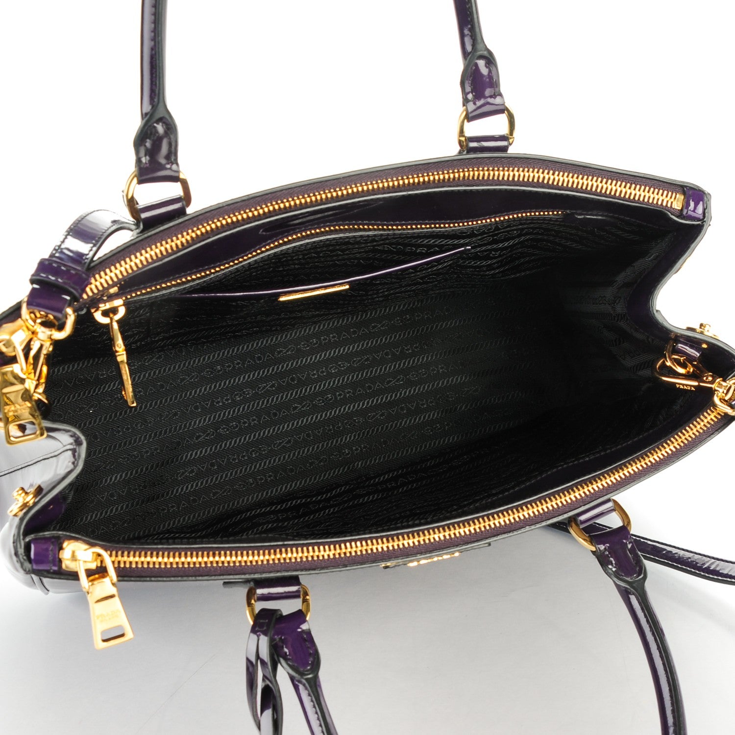 Prada Spazzolato Large Galleria Double Zip Tote Viola Fume 5 of 8